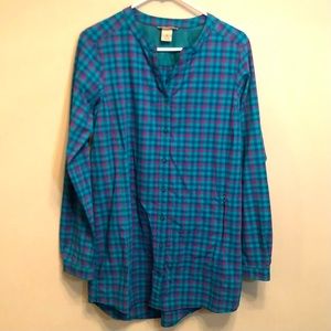 Duluth Trading Co Plaid Sidewinder Tunic Top sz Medium